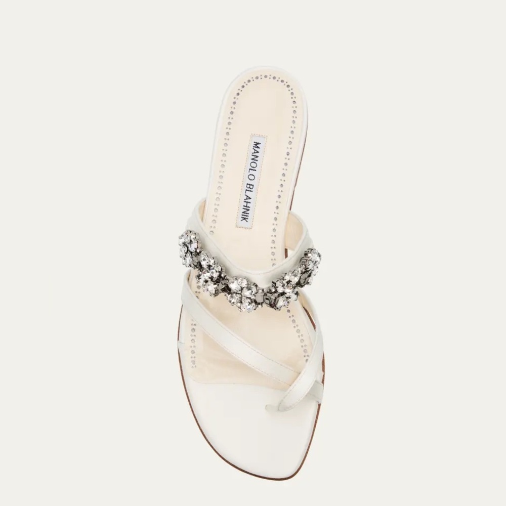 NWB - Manolo Blahnik Perlusa Satin Crystal Slide Sandals
Bridal - Picture 2 of 8